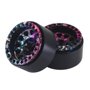 black: 1.9 Inch Color Metal Beadlock 12 Round Hole Wheel Hub Rim For 1/10 Rc Crawler Axial Scx10 Traxxas Yikong Trx4 Rgt Redcat D90 - Image 4