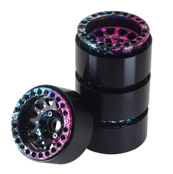 black: 1.9 Inch Color Metal Beadlock 12 Round Hole Wheel Hub Rim For 1/10 Rc Crawler Axial Scx10 Traxxas Yikong Trx4 Rgt Redcat D90 - Image 5
