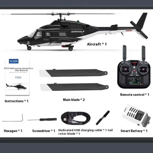 F02s Yuxiang Flying Wolf Armed Remote Control Helicopter Gps Positioning Automatic Return 1:34 Remote Control Aircraft 6-Channel - Image 3
