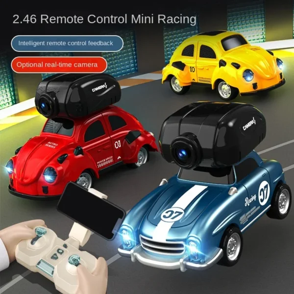 Mini Rc Car with Camera HD Wifi Fpv Pocket Racing Drift Vehicles Light Music Remote Control Car Radio Controlled Cars Toys Boys - Image 2