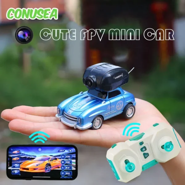 Mini Rc Car with Camera HD Wifi Fpv Pocket Racing Drift Vehicles Light Music Remote Control Car Radio Controlled Cars Toys Boys