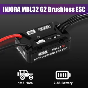 INJORA MBL32 G2 Waterproof Brushless ESC & 2204 Fat Viper Outrunner Motor for 1/18 TRX4M - Image 2