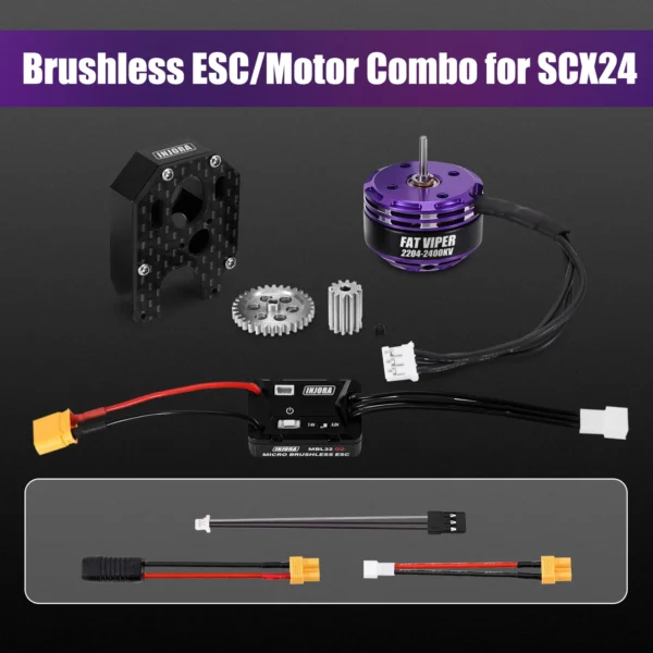INJORA MBL32 G2 Waterproof Brushless ESC & 2204 Fat Viper Outrunner Motor for 1/24 Axial SCX24 - Image 6