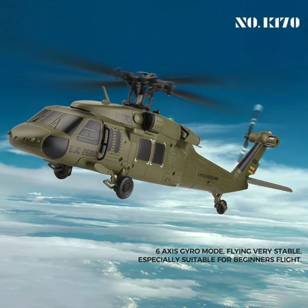 WLtoys K170 RC Helicopter 2.4G 6-Aixs Gyroscope 4CH Altitude Hold Optical Flow Remote Control Helicopter Toys for Children - Image 3