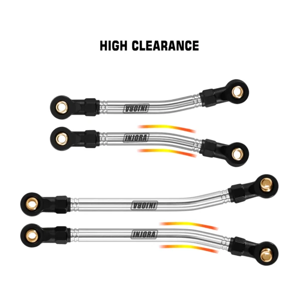 INJORA Stainless Steel High Clearance Links & Steering Links Set for 1/18 HPI Venture18 - Image 3
