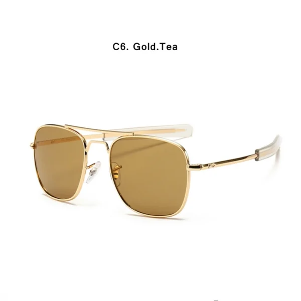 Fashion Classical Aviation Sunglasses Men AO Sun Glasses For Male American Army Military Optical Glass Lens Oculos - Image 5