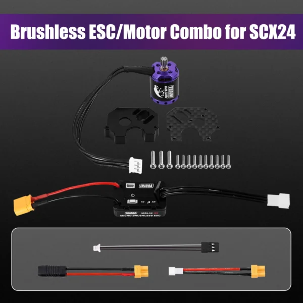 INJORA MBL32 G2 Waterproof Brushless ESC & 1721 Purple Viper Outrunner Motor for 1/24 Axial SCX24 - Image 6