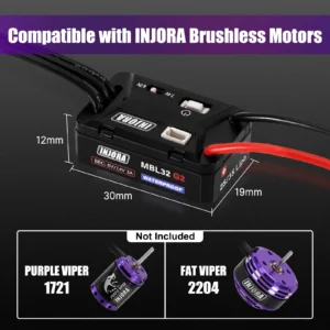 INJORA MBL32 G2 Waterproof Micro Brushless ESC for 1/24 1/18 RC Crawlers TRX4M Ascent18 SCX24 - Image 4