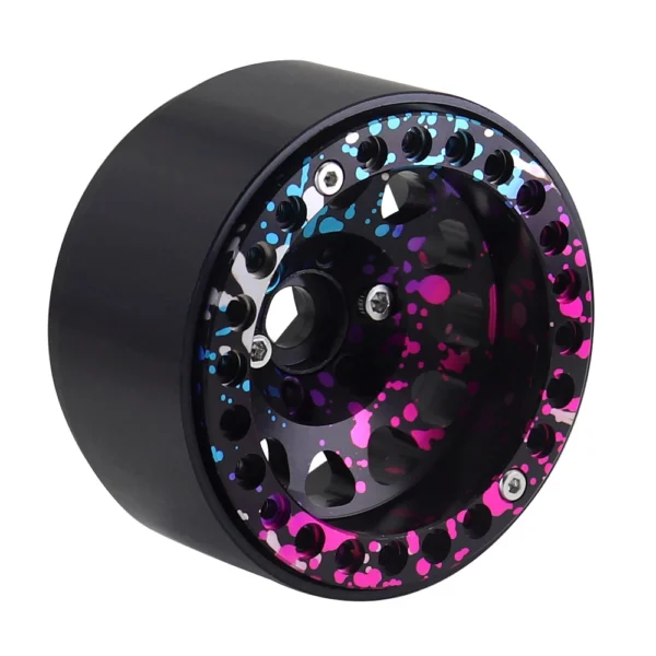 black: 1.9 Inch Color Metal Beadlock 12 Round Hole Wheel Hub Rim For 1/10 Rc Crawler Axial Scx10 Traxxas Yikong Trx4 Rgt Redcat D90 - Image 3