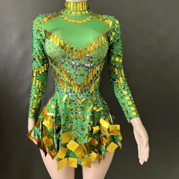 new summer high elastic woman dress A-LineLong Sleeve costume Elegant Night Evening PartyStage vestidos 7G - Image 5
