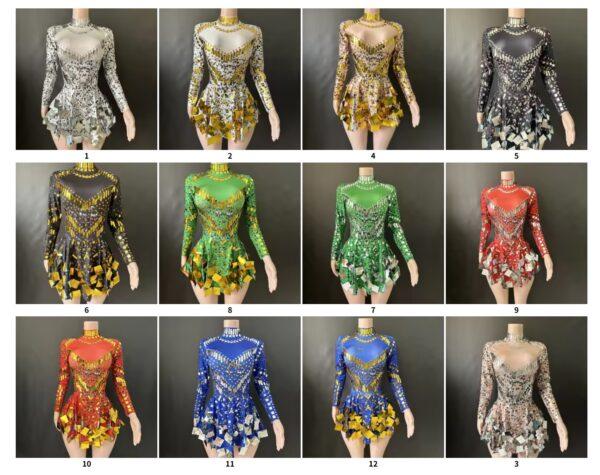 new summer high elastic woman dress A-LineLong Sleeve costume Elegant Night Evening PartyStage vestidos 7G - Image 6