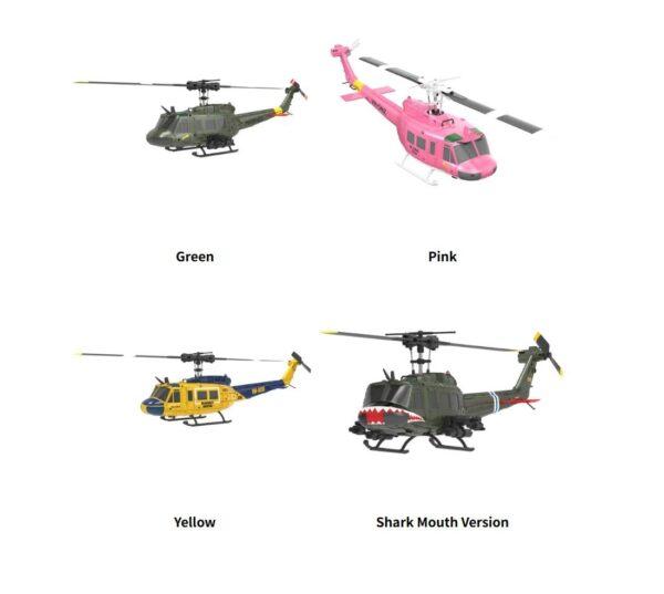 with 2 battery Rc era c032 uh-1 2.4g 6ch 6-axis gyroscope 1:48 scale huey altitude hold optical flow positioning tof altitude hold flybarless rc helicopter rtf - Image 7