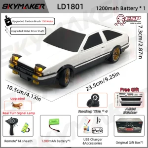 [LD1801-1B1200-L-S] Skymaker AE86 Model LD1801 RX-7 FC LD1802 1:18 RC Drift Car