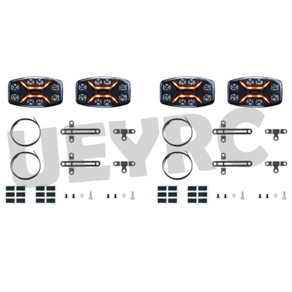 [4pcs] 1:14th Scale LED Simulation Spotlight Roof Lights for Tamiya RC Truck SCANIA 770S R620 Volvo FH16XL 750 MAN TGX Car Accessories