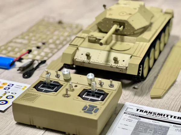 [G2078-Yellow ]Coolbank 1/16 UK Crusader Mk.III Model tank Combat Vehicle Light with Smoke Turret Rotation 360° remote control Car Toys for Boy