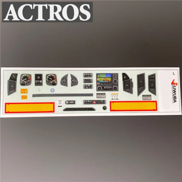 Interior Stickers Universal Center Console Trim for 1/14 Tamiya RC Truck Tipper SCANIA R620 VOLVO 750 ACTROS BENZ 3363 MAN Car - Image 6