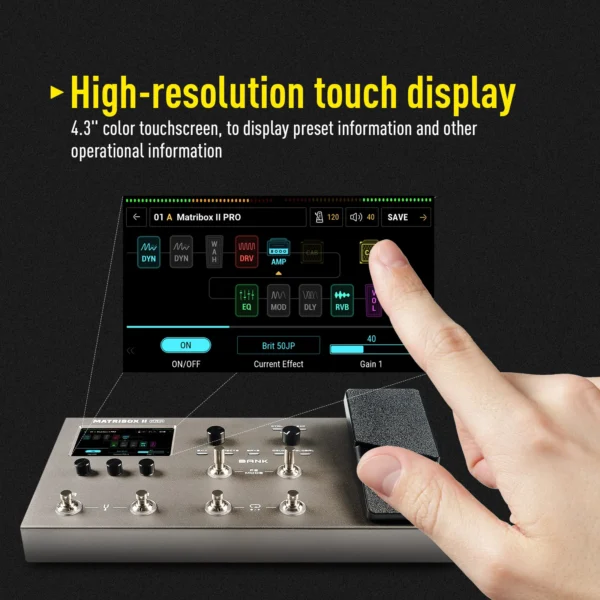SONICAKE Matribox II Pro 4.3“ colorful touch screen Guitar Bass Amp Modeling IR Multi-Effects with Expression Pedal FX Loop MIDI - Image 3