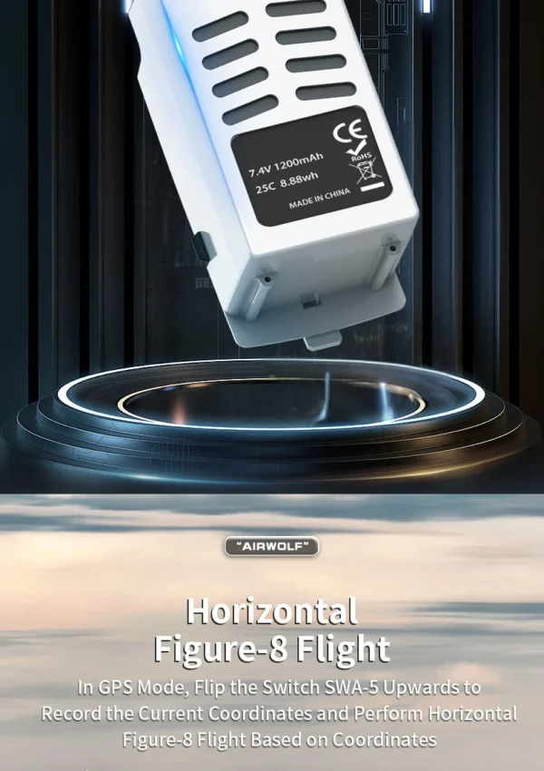 YUXIANG F02S airwolf 1:34 2.4G 6CH Direct Drive Dual Brushless Flybarless Spart Part 7.4V 25C 1200mA Battery - Image 2