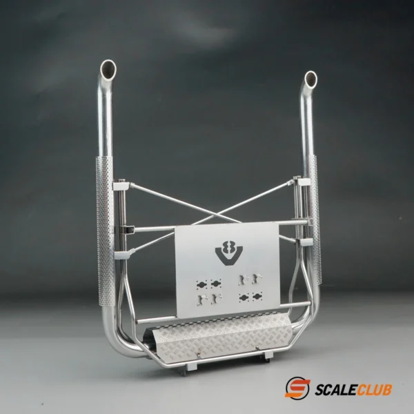 Scaleclub Metal Stainless Steel V8 Exhaust european Style For 1/14 Tamiya RC Truck Trailer Scania Benz Actros Volvo DIY Part - Image 2