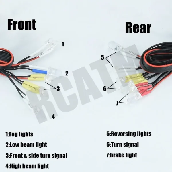 LED Front Rear Light System for 1/14 Tamiya Truck Trailer Scania R470 R620 Benz Actros 3363 1851 Volvo MAN King DIY - Image 3