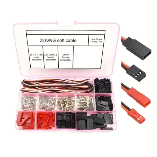 400pcs Connector Female Male 2/3 Pin Kit for JR JST SYP Futaba Male Female Jumper Cable Plug for RC Robot Airplane Car Servo - Image 2