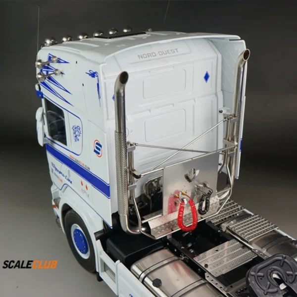 Scaleclub Metal Stainless Steel V8 Exhaust european Style For 1/14 Tamiya RC Truck Trailer Scania Benz Actros Volvo DIY Part - Image 4