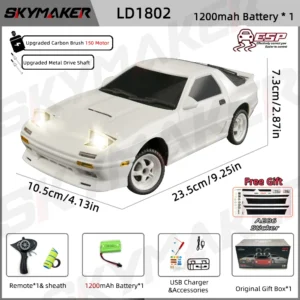 [LD1802-1B1200-S] Skymaker AE86 Model LD1801 RX-7 FC LD1802 1:18 RC Drift Car