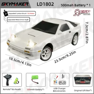 [LD1802-1B500] Skymaker AE86 Model LD1801 RX-7 FC LD1802 1:18 RC Drift Car 1/18 2.4G Remote Control ESP Gyroscope LED Mini RC Racing Car Toys