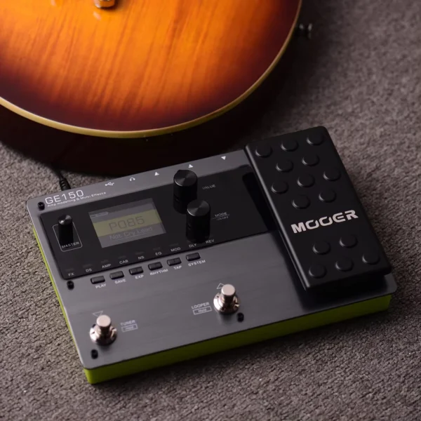MOOER GE150 Amp Modelling & Multi Effects Pedal 55 Amplifier Models 151 Effects 80s Looper 40 Drum Rhythms 10 Metronome Tap - Image 2