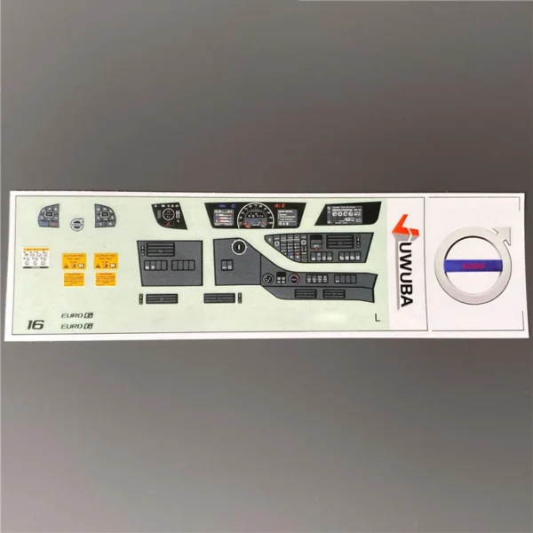 Interior Stickers Universal Center Console Trim for 1/14 Tamiya RC Truck Tipper SCANIA R620 VOLVO 750 ACTROS BENZ 3363 MAN Car - Image 3