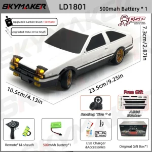[LD1801-1B500-S] Skymaker AE86 Model LD1801 RX-7 FC LD1802 1:18 RC Drift Car