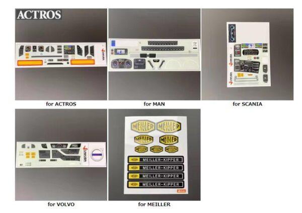 Interior Stickers Universal Center Console Trim for 1/14 Tamiya RC Truck Tipper SCANIA R620 VOLVO 750 ACTROS BENZ 3363 MAN Car - Image 7