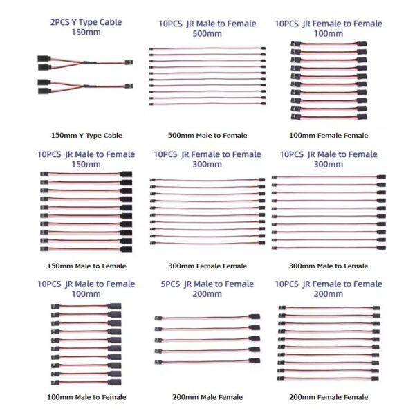 100mm 150mm 200mm 300mm 500mm Servo Extension Cable Servo Wire For RC Futaba JR Male to Female Servo Wire Connector - Image 7