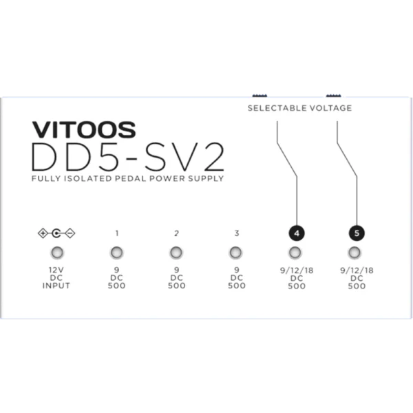 VITOOS DD5-SV2 effect pedal power supply fully isolated Filter ripple Noise reduction High Power Digital effector - Image 6