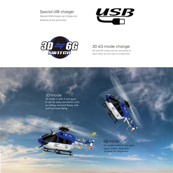 Original XK K124 Helicopter EC145 6CH Brushless 3D 6G System BNF Without transmitter Compatible With FUTABA S-FHSS - Image 2