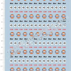 1/64 Gulf illesty 43 PMC-S Logo Sports Car Markings Model Kit Water Slide Decal