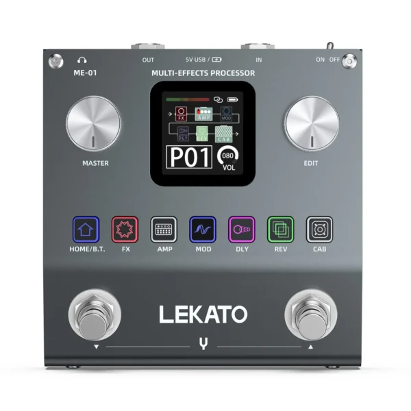 Lekato Multi Effects Guitar Pedal Bass Effects Pedal Gig-Ready W/80 Pro Presets Pocket-Sized Power & Roadie-Proof Metal Shell - Image 2