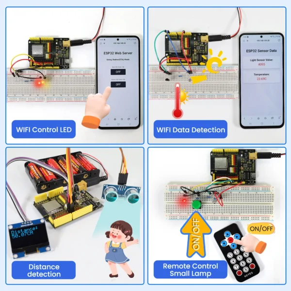 Keyestudio Complete ESP-32 IOT Electronic Engineering Learning Maker Kit+42 Projects Tutorial For Arduino ESP32 C++ Programming - Image 5