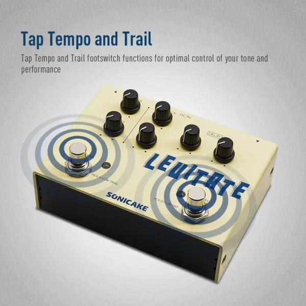 SONICAKE Levitate Dual Footswitch Stompbox Digital Delay and Reverb Guitar Effects Pedal QDS-02 - Image 5