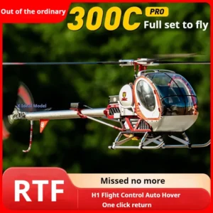 Schwarzer 300C Remote-Controlled Helicopter Hughes Simulation Six Channel Aircraft Model GPS Return Resembling A Real Helicopter