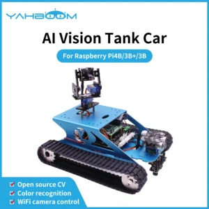 With-Pi-4B-8G : Yahboom AI Vision G1Tank Raspberry Pi Car Kit Open Source Robot with WiFi Video Camera for RPi 4B 3B+for Educational Programming
