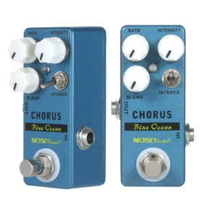 MOSKYaudio Blue Ocean Chorus Guitar Effect Pedal Chorus/True Bypass Rate + Blend + Intensity + Intence Effect Pedal