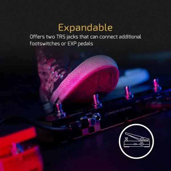 Hotone Midi Controller Ampero Control Dual Footswitch Pedal Momentary 2-Way Pedal Foot Switch Controller Ampero Switch 6.35 mm - Image 4