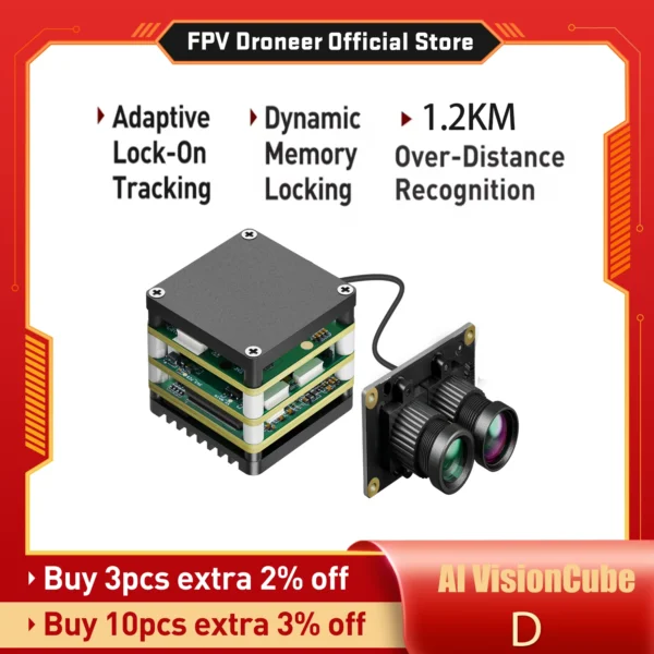 FPV AI Camera Module Dual Cameras 1.2KM Multi-target Automatic Locking Tracking Strikes Traversing FPV Drone Intelligent Module