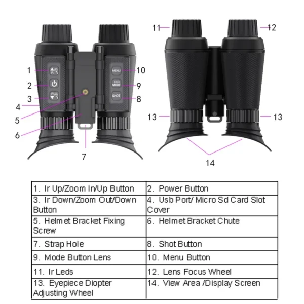 add-32G-TF-Card NV8300 Night Vision Binoculars Goggles 8X Digital Zoom 4K UHD 36MP 3D Head Mount Infrared Night Vision Device Hunting Telescope - Image 5