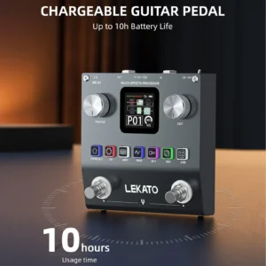 Lekato Multi Effects Guitar Pedal Bass Effects Pedal Gig-Ready W/80 Pro Presets Pocket-Sized Power & Roadie-Proof Metal Shell