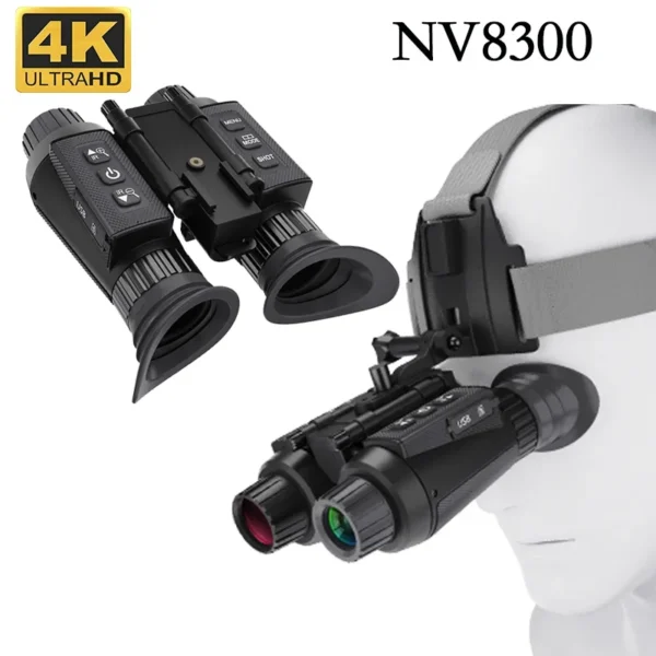 add-32G-TF-Card NV8300 Night Vision Binoculars Goggles 8X Digital Zoom 4K UHD 36MP 3D Head Mount Infrared Night Vision Device Hunting Telescope - Image 6