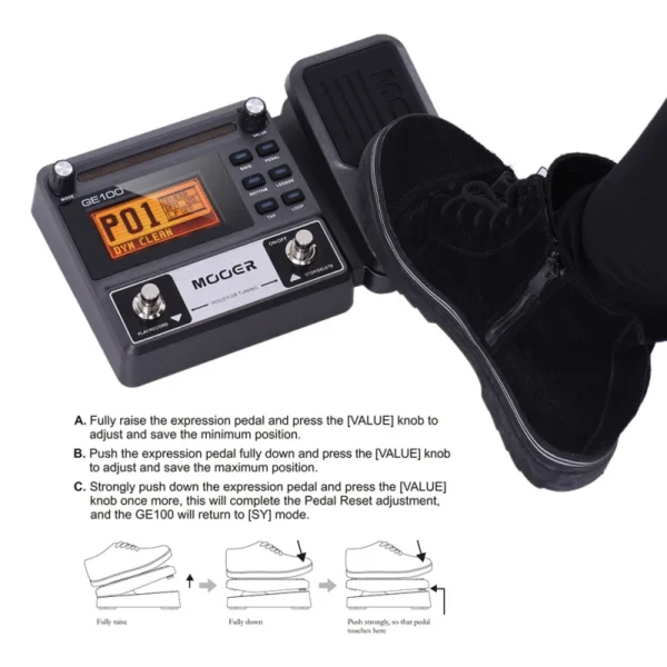 MOOER GE100 Guitar Multi-effects Processor Effect Pedal with Loop Record Tuning Tap Tempo Rhythm Scale & Chord Lesson Function - Image 2