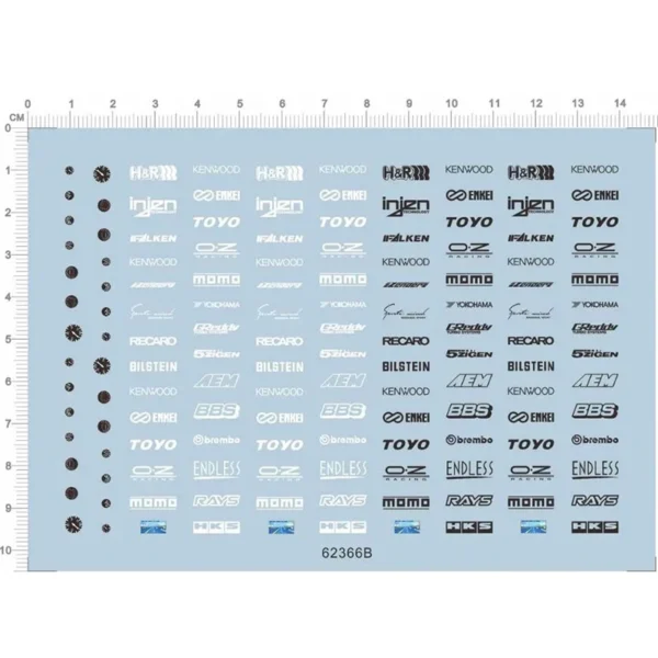 1/24 Dashboard Trademark (Side Door Sticker) Water Sticker for 1:24 Refit Modified Car