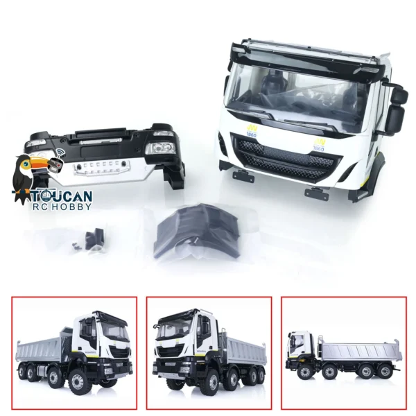 [White] RC Parts Car Cabin Body Shell for 1/14 Scale RC Truck Tamiyaya Tipper Dumper Car Vehicle Model Accessories Toys TH21808-SMT1